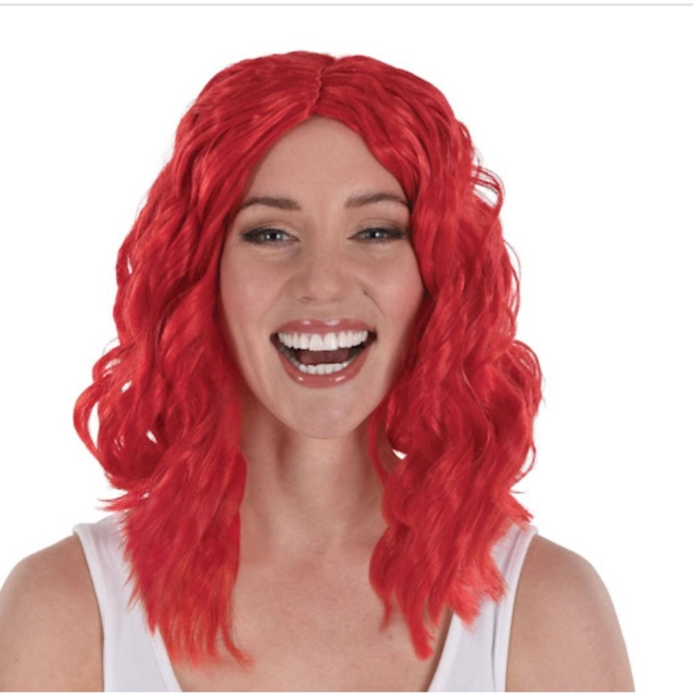 Vibrant Red Wavy Hair Wig